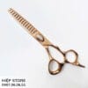 Kéo tỉa Huodong răng cong UC-614J tỷ lệ 35% - mạ gold