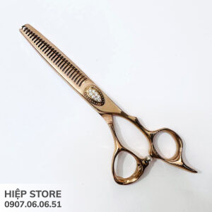 Kéo tỉa Huodong răng cong UC-627J tỷ lệ 10% - mạ gold