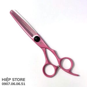 Kéo tỉa UATUMI răng cong tỷ lệ 30%, màu hồng